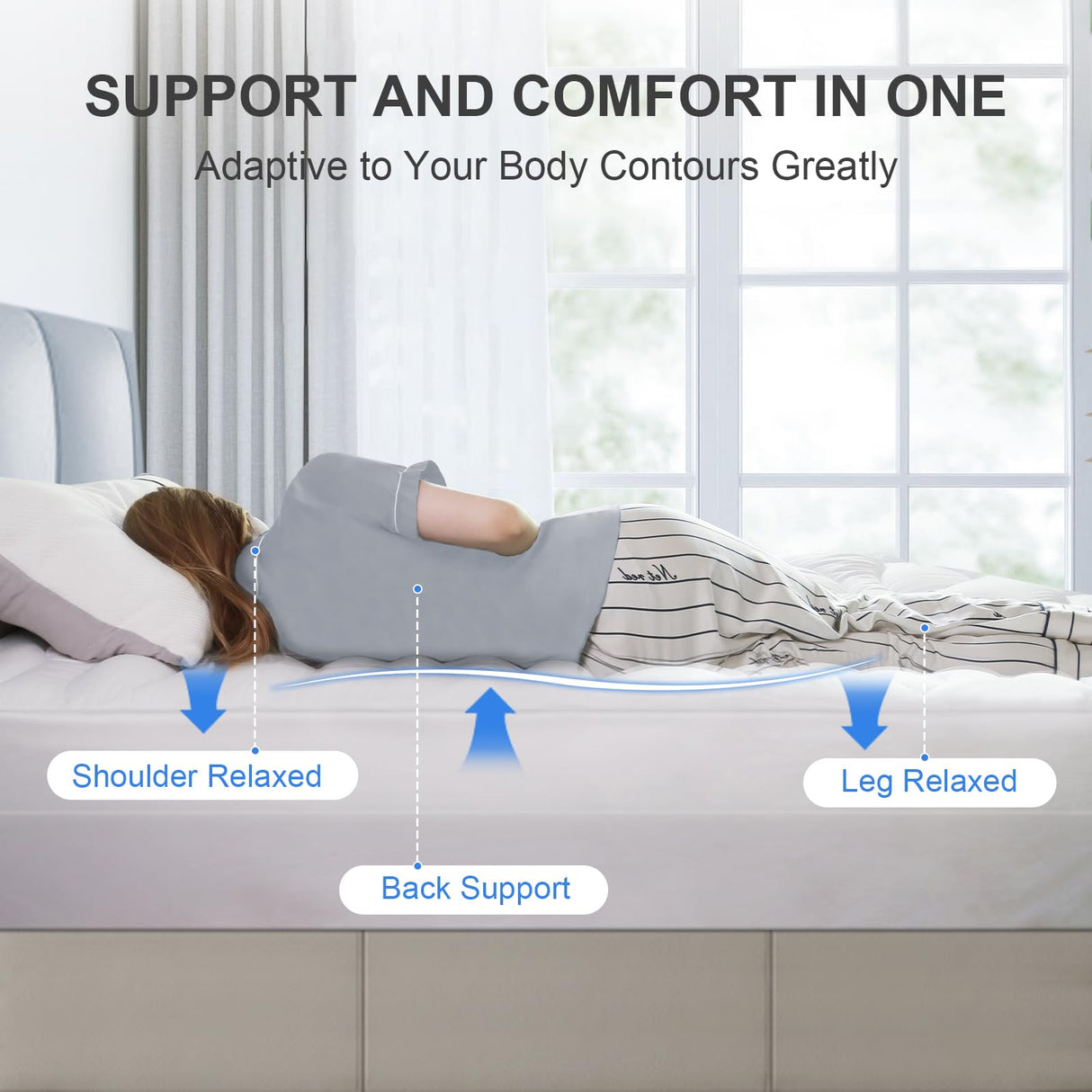 KAYFIA Full Mattress Pad, Quilted &Breathable Mattress Topper Full Size with 3D+7D Snow Down Alternative Fill, Cooling Pillow Top Mattress Cover Protector Stretches up 8-21" Deep Pocket -White Kayfia