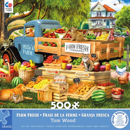 Ceaco - Land of The Free - Farm Fresh - 500 Piece Jigsaw Puzzle