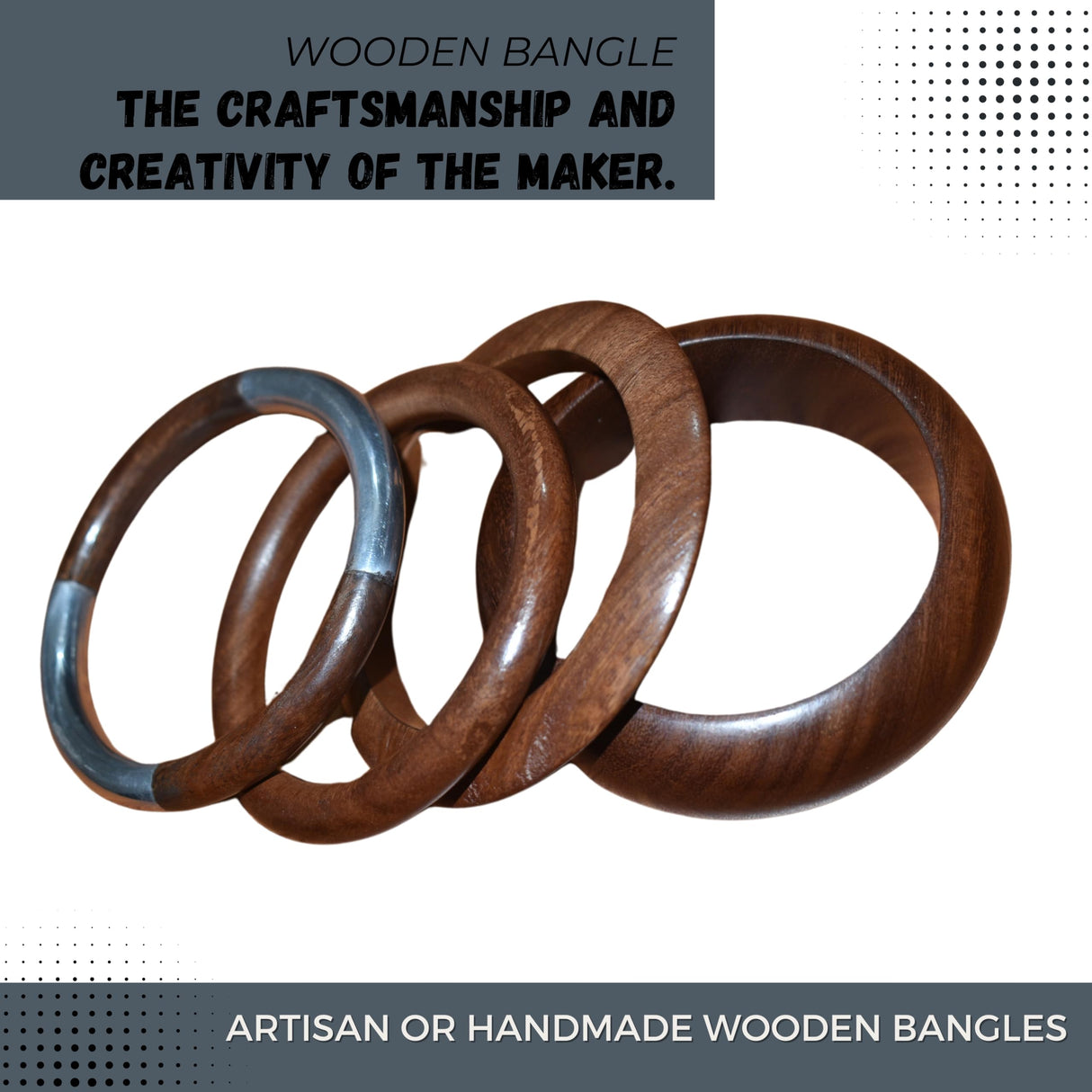Healthy Floyds "Handcrafted Wooden Bangle - Elegant Natural Wood Bracelet, Lightweight, Perfect for Everyday Wear or Special Occasions. Healthy Floyds