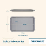 Farberware Nonstick Bakeware Set, Nonstick Cookie Sheets / Baking Sheets - 2 Piece, Gray Farberware