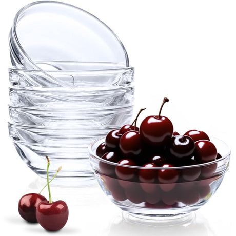 Osnell USA Ingredient Bowls for Prep, 4 oz Small Glass Bowls, Microwave and Dishwasher Safe - Glass Ramekins Mise en Place Bowls Pack of 6 Osnell USA