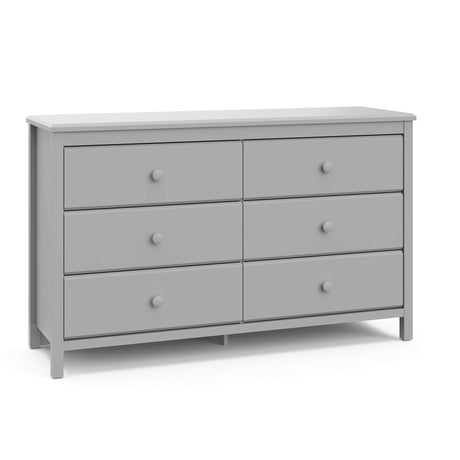 Storkcraft Alpine 6-Drawer Dresser (Pebble Gray) – GREENGUARD Gold Certified, Gray Dresser for Bedroom, Kids & Nursery Storage Drawers, Safety Interlocking Drawers, Pre-Installed Tracks, Kids Bedroom Storkcraft