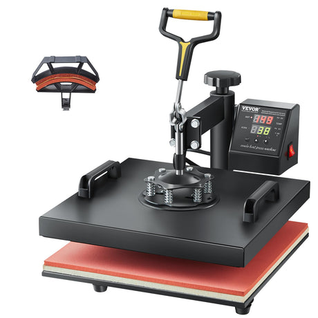 VEVOR 2 in 1 Heat Press Machine for T Shirts and Hats, 15x15 Inch Professional Swing Away Digital Tshirt Press Machine for Sublimation, Vinyl, Heat Transfer Projects VEVOR