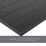 Grand patio 7-Piece Patio Dining Set for 6, E-Coated Outdoor Dining Set Swivel Patio Dining Chairs with Olefin Cushions & 1 Black Rectangular Faux Woodgrain Dining Table with 1.5”Market Umbrella Hole Grand patio