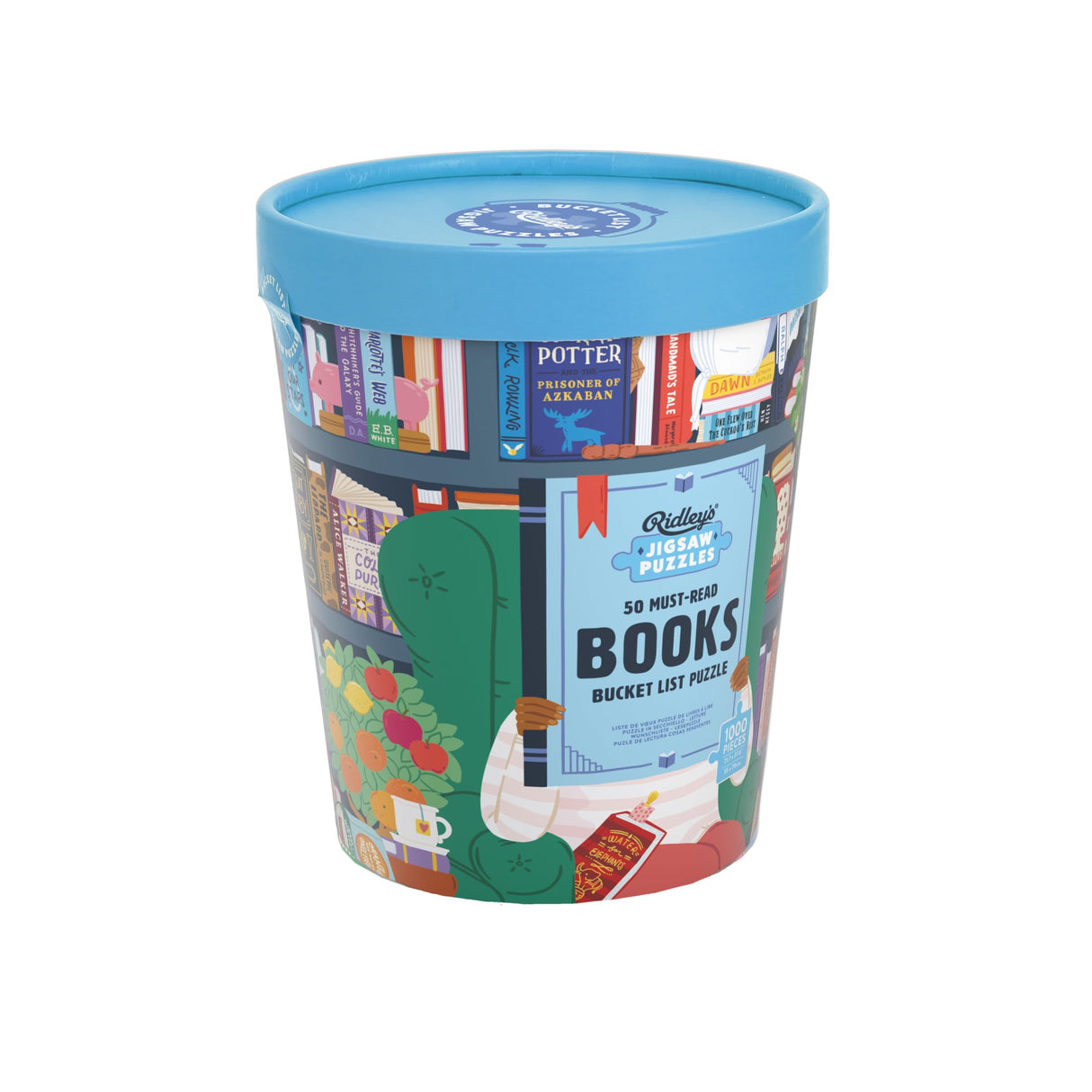 Ridley's: 50 Must-Read Books Bucket List 1000-Piece Puzzle - Unique Art Style for Book Lovers - Library or Office Décor After Completion Ridley's