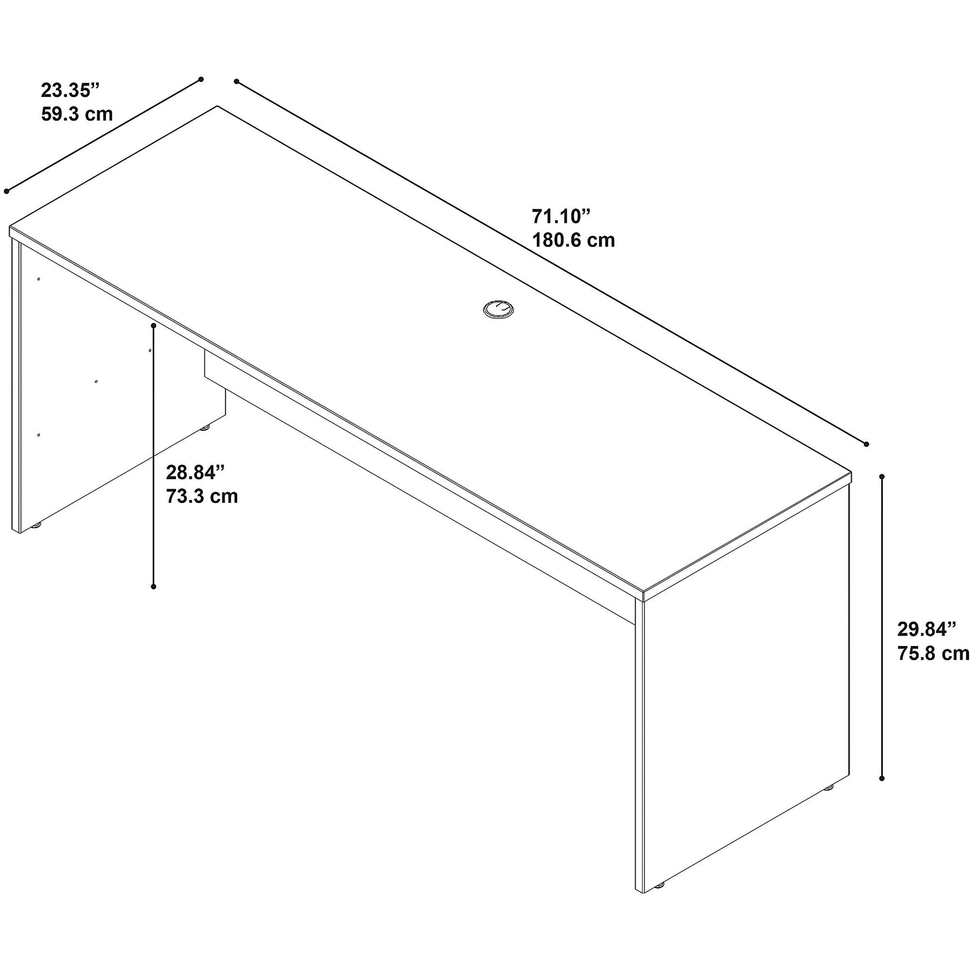 Bush Business Furniture Series C Credenza Desk, Large Computer Table for Home and Professional Office, 72W x 24D, Hansen Cherry - WoodArtSupply