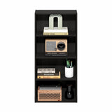 Furinno Basic Book Shelf, 4-Tier Bookcase with Open Shelf, Bookshelf, Cube Storage Organizer, 7 x 17 x 35, for Living Room, Bedroom, Home Office, Espresso Furinno