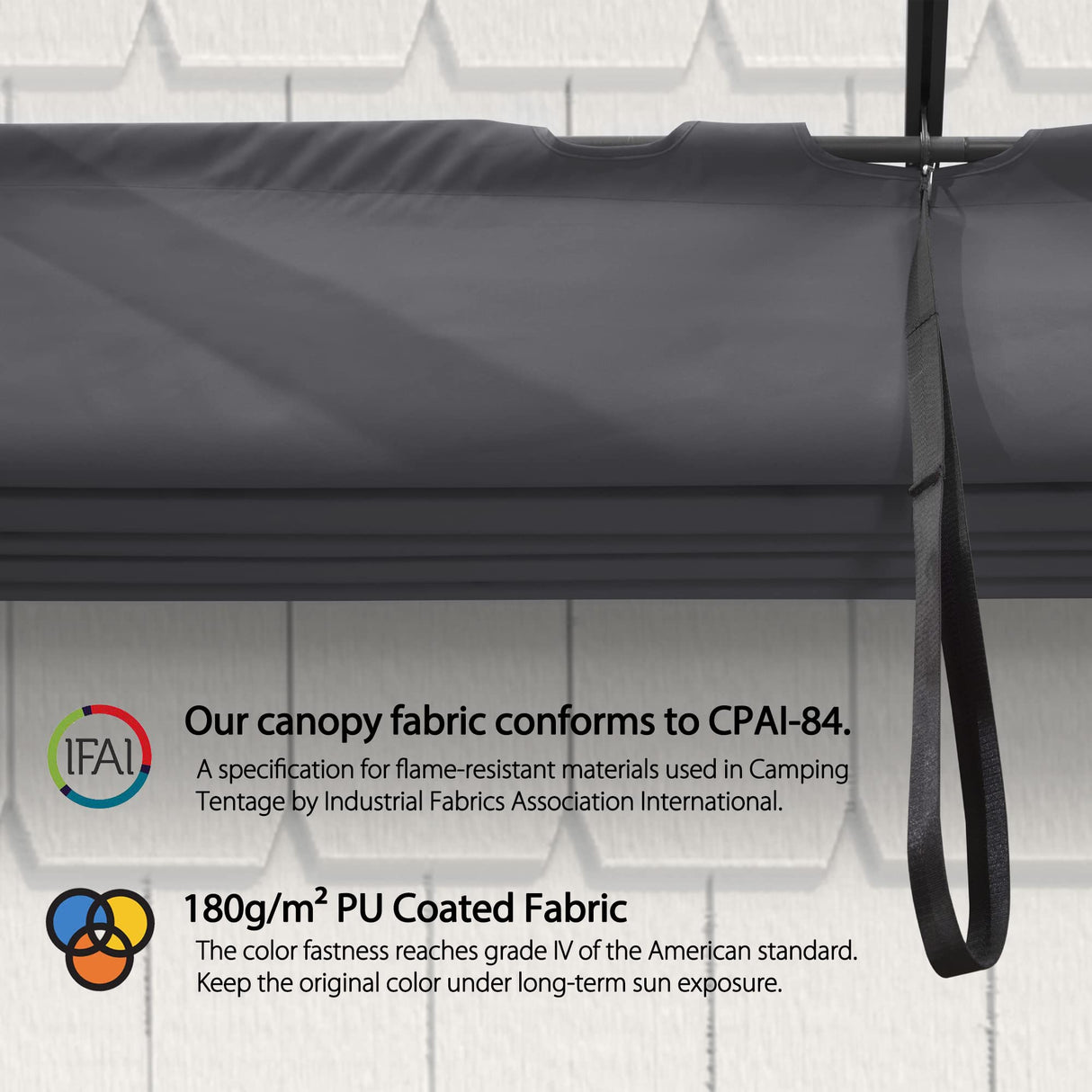 PURPLE LEAF Pergola Shade Cover for 10' X 13' Deck Porch Outside Outdoor Retractable Durable Fabric Canopy Replacement Top Only Gray PURPLE LEAF