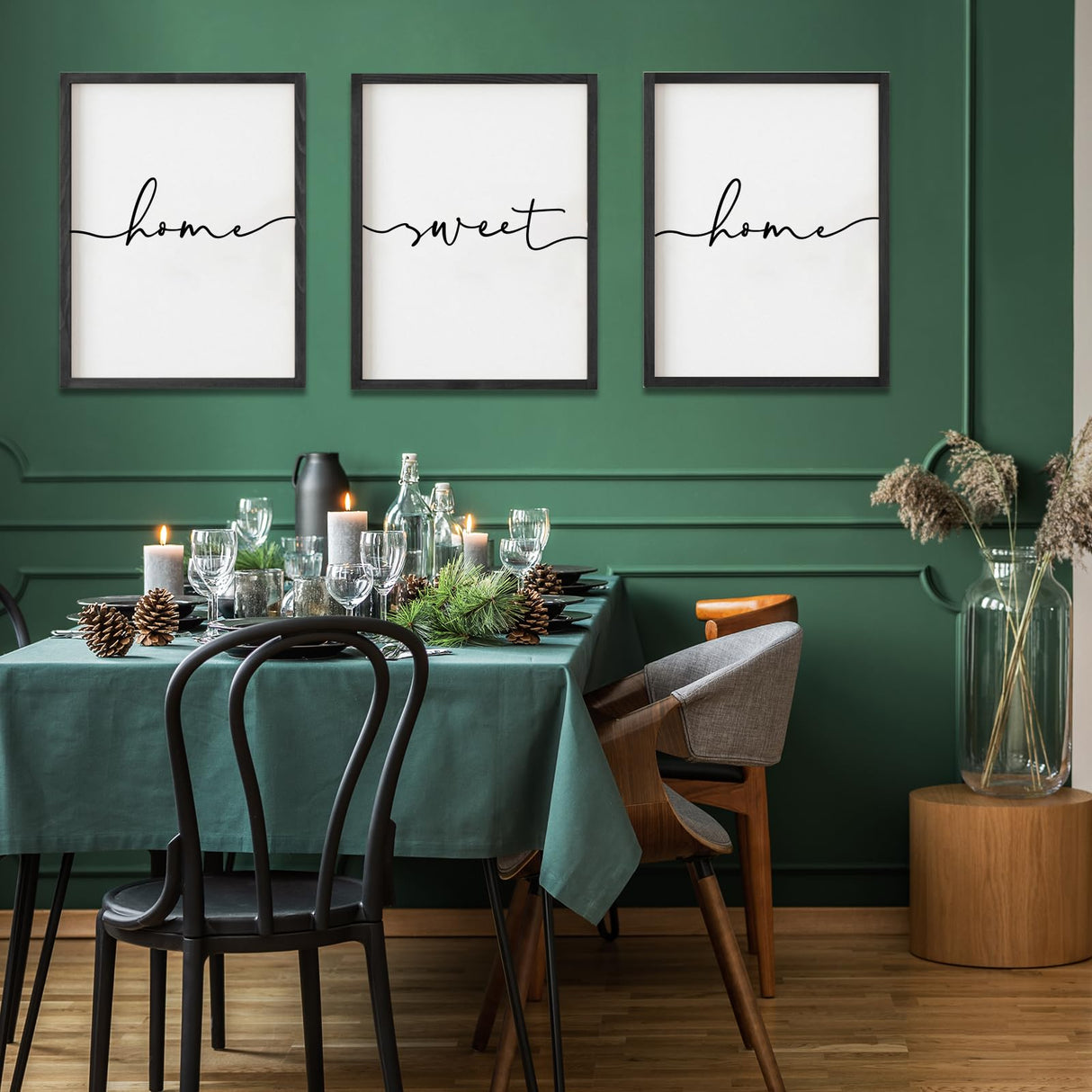 Heiple Set of 3 Framed Farmhouse Home Sweet Home Sign 11’’x14’’ Above Bed Wall Decor for Bedroom Decor and Living Room Wall Art Wood Signs (Black, 11''x14) Heiple