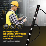 Opentron 12 Outlets 4 Feet Body Heavy Duty Metal Surge Protector Power Strip (4 Feet 12 Outlet 6 Feet Power Cord) opentron