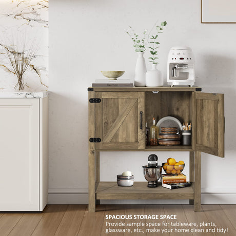 Mufico Grey Console Table with 2 Storage Cabinets – Multifunctional Entryway, Sofa, and Coffee Bar Station Cabinet Mufico
