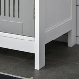 kleankin Modern Under Sink Cabinet with 2 Doors, Pedestal Under Sink Bathroom Cupboard, Bathroom Vanity Cabinet with Adjustable Shelves, Gray and White kleankin