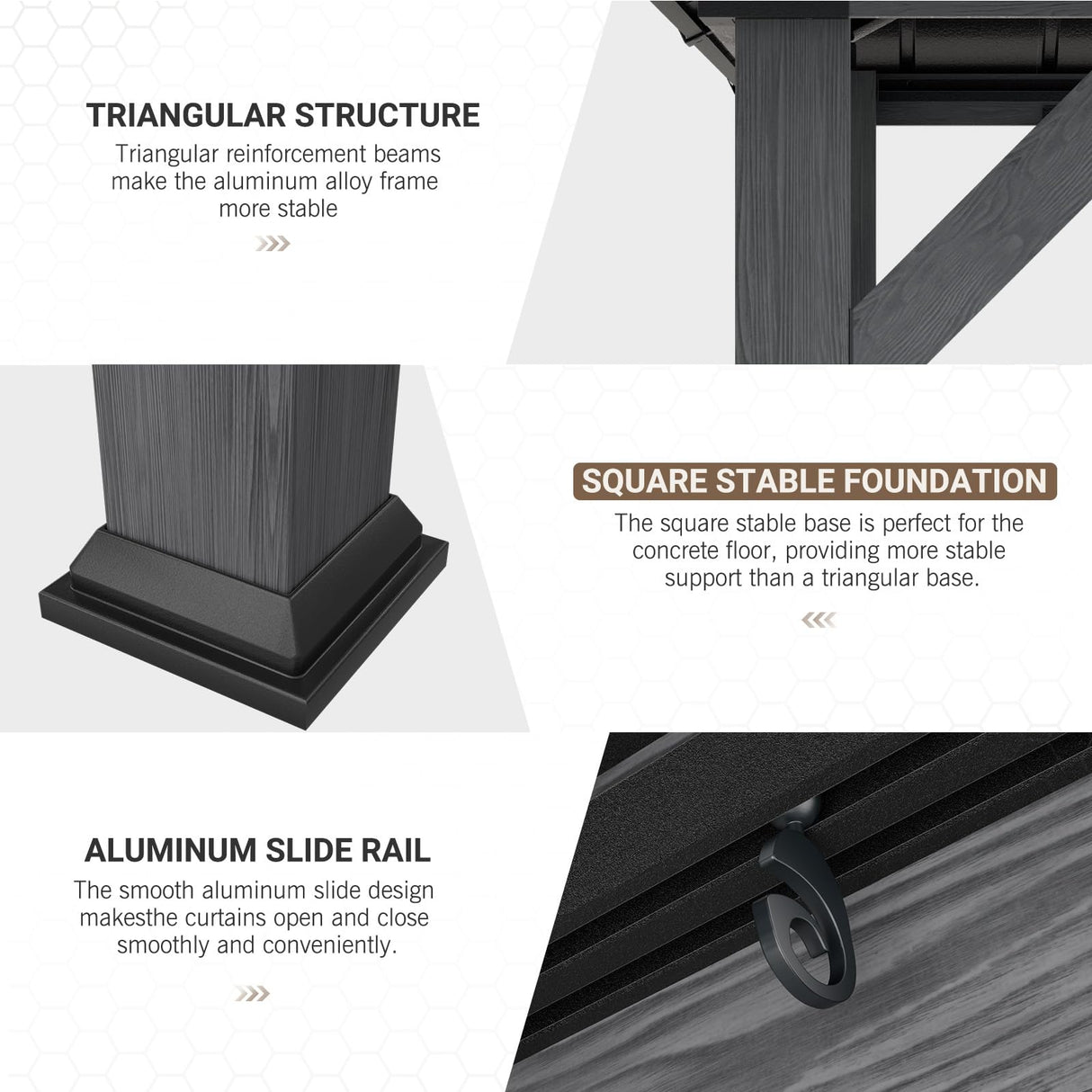 UDPATIO 12'x14'Hardtop Gazebo, Heavy Duty Aluminum Patio Gazebo with Double Galvanized Steel and Polycarbonate Roof,Curtains and Netting Included, Large Outdoor Gazebo for Patio, Deck, Backyard, Grey UDPATIO