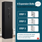Xyvaly 5 Gun Safe,Gun Safe for Rifles and Pistols,Electronic Rifle Safe,Gun Cabinet for Home Rifle and Pistols,Gun Cabinet with Removable Shelf and Gun Rack (5-Gun Safe Assembled) Xyvaly