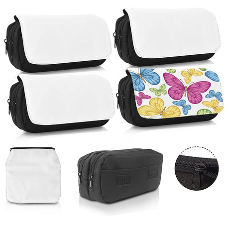 4Pcs Sublimation Makeup Bag Blanks,Sublimation Makeup Bags Bulk Travel Toiletry Bag Cosmetic Bags For Women Heat Transfer Removable Sublimation Bags with Zipper Cosmetic Make Up Bag for DIY Craft KKSUBCA