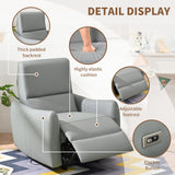 QicoFelix Electric Power Recliner, Wall Hugger Electric Recliner Chairs with USB Ports Sofa PU Leather Recliner for Living Room/Small Spaces QicoFelix