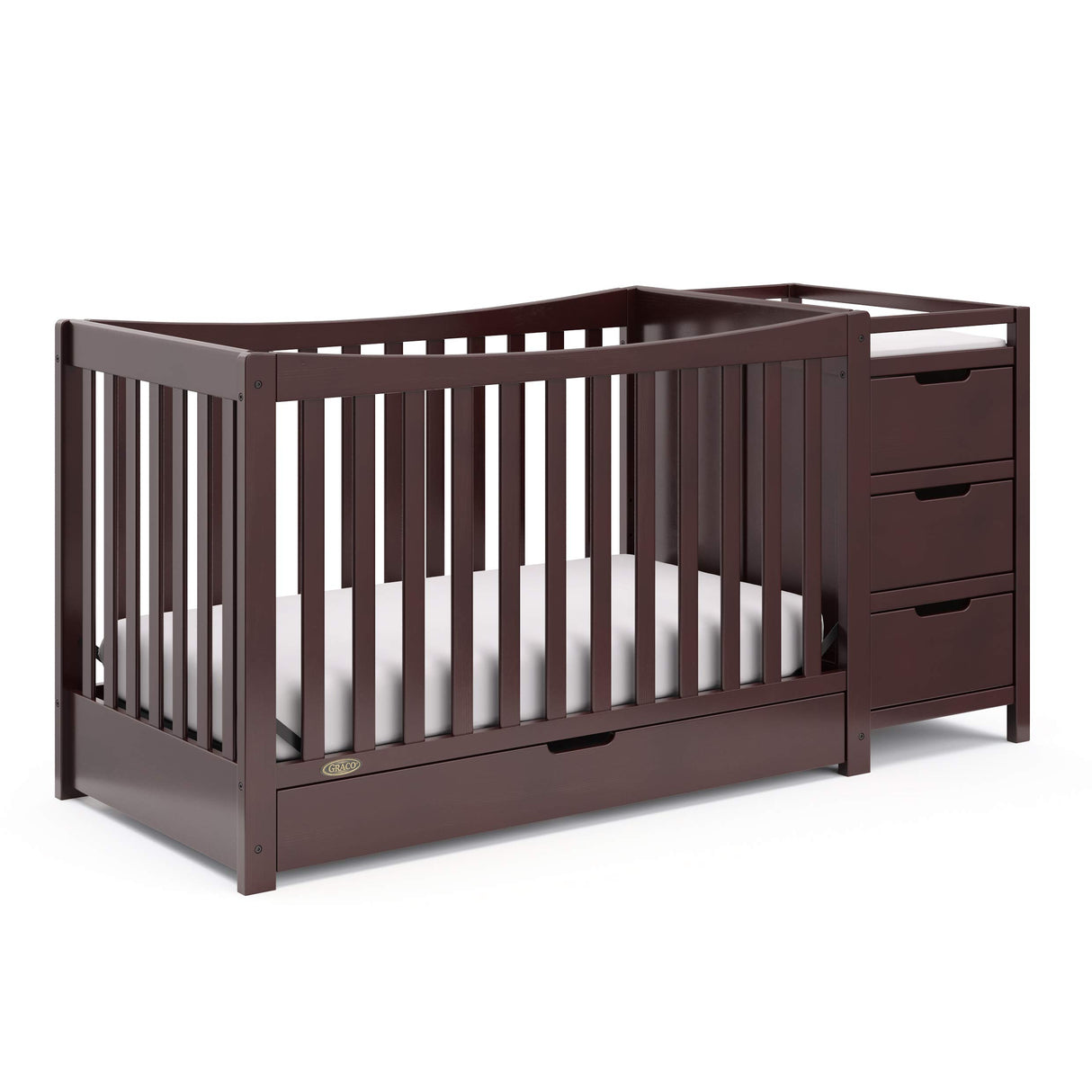 Graco Remi 4-In-1 Convertible Crib & Changer With Drawer (Espresso) – GREENGUARD Gold Certified, Crib And Changing-Table Combo, Includes Changing Pad, Converts To Toddler Bed, Full-Size Bed Graco