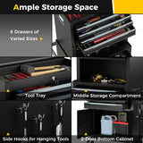 Goplus Tool Chest, 6 Drawers 3-in-1 Extra Large Tool Storage Cabinet with 4” Universal Lockable Wheels, Auto Lock, Protective Liner, Heavy Duty Rolling Tool Box for Garage, Workshop (28” x 13” x 53”) Goplus