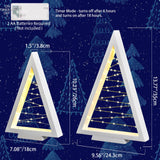 Lighted Christmas Tabletop Decorations, 2Pcs LED Lights Wooden Christmas Tree Table Decor Battery Operated Wood Craft Light Up Ornament for Holiday Winter Party Desk Home Mantel Display Xmas (White) IDATOO