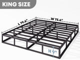 RLDVAY King-Box-Spring, 9 inch Metal King Size Box Spring Only, Heavy Duty Box Spring King with Fabric Cover, Easy Assembly, Non Slip, Noise Free RLDVAY
