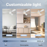 52in Smart Low Profile Ceiling Fans with Lights Remote,Quiet DC Motor,Outdoor Indoor Flush Mount Ceiling Fan,Control with WIFI Alexa App,Dimmable,6-speed,3 White Wood blades,for Modern Bedroom Patio Hoenofly