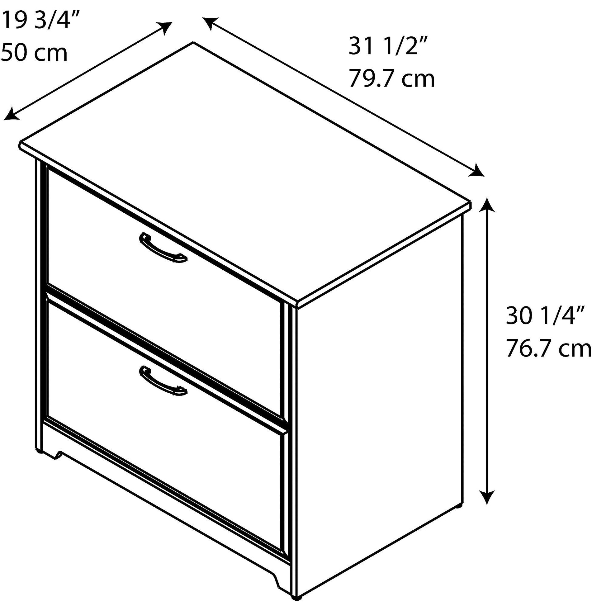 Bush Furniture Cabot Lateral File Cabinet in Harvest Cherry - WoodArtSupply