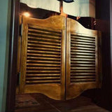 Cafe Doors Swinging Doors,Retro Louvered Café Interior Saloon Swing Solid Wood Door,Wooden Double Door Partition Door Bar Kitchen Auto Close Fence Half Waist Door,Custom (W 32 x H 36in) FENGSHOUU