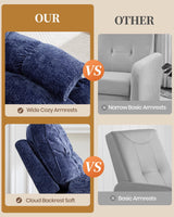 GARTMILAN Oversized Recliner Chair Power Swivel Rocker Recliner for Living Room Chenille Overstuffed Nursery Reclining Sofa Chair Rocking Recliners for Adults 375lbs (Power, Blue) GARTMILAN