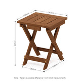 Furinno FG18556 Tioman Hardwood Patio Furniture Outdoor Folding Table Small, Natural Furinno
