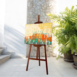 Stuelloaf Adjustable Wooden Painting Easel, Pine Art Easel Stand Hold up to 43'', Painting Canvas for Wedding Sign and Poster, Drawing for Adults, Begginners and Students, Walnut Stuelloaf