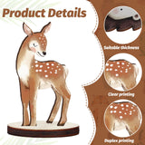 Geetery 12 Pcs Woodland Animals Wooden Animal Cutout Shapes Forest Painted Woodland Baby Shower Decorations Wild Creatures Wood Table Centerpieces for Forest Camp Party Supplies (Cute) Geetery