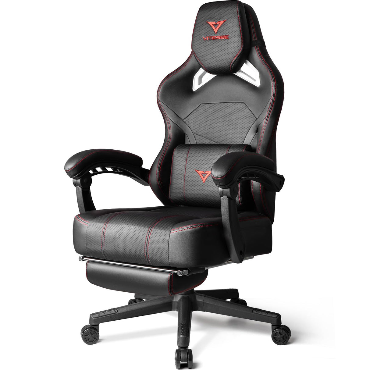 VITESSE Big and Tall Gaming Chair 400lb Weight Capacity with Footrest, Ergonomic Video Game Chair for Adults with Oversized Headrest and Lumbar Pillow, Computer Chair Gaming for Office VITESSE