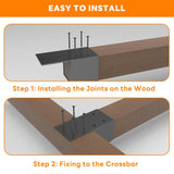 YEOOE 4 Pack Pergola Brackets 4x4 (Actual: 3.5x3.5 Inch), Rafter Post Brackets Deck Railing Brackets, Pergola Connectors Wall Mount Bracket Kit for Lumber Pergola Gazebo Sunroom Carport YEOOE