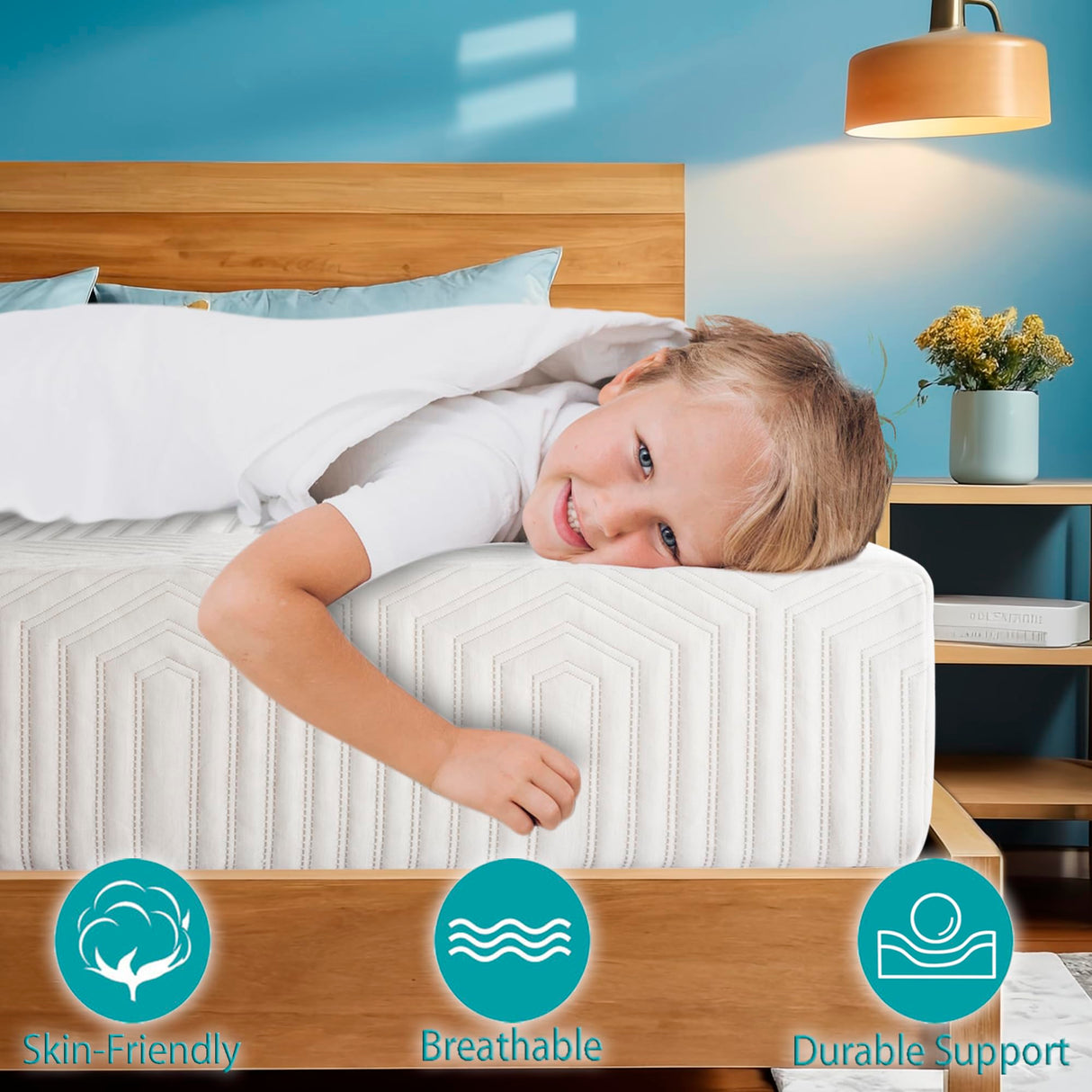 BreezeRest King Mattress Medium 8 Inch Memory Foam Mattress Bed in a Box,Cooling Gel Green Tea King Size Mattress with Breathable Soft Fabric Cover CertiPUR-US Pressure Relief BreezeRest