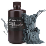 ELEGOO 8K Standard Resin, 405nm Rapid UV-Curing 3D Printer Resin, Higher Precision, Lower Shrinkage 3D Photopolymer Resin for 8K/12K/14K 3D Printer and LCD/MSLA/DLP 3D Printing, Space Grey 1000G Deeplee