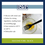 RSVP International (EFF-TQ) Silicone Flexible Fork, Black, 11" | Mixes Ingredients, Mashes Food, Whisks Eggs, & More | Dishwasher Safe & Heat Resistant | Baking, Serving, Mixing Made Easy RSVP