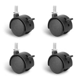 Dalyndar 4 Pack 1.5 Inch Swivel Stem Caster Wheels Replacement Casters 1.5'' Furniture Wheel with Locking Brake Metric Threaded Stem M8 Wheels for Table Drawer Plant Shelf Metal Rack Laundry Basket Dalyndar