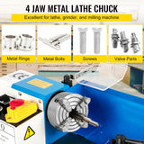 Happybuy K72-125 Lathe Chuck 5 Inch 4-Jaw - Independent Reversible Jaw for Metal Lathe Turning Machine, Lathe Accessories Happybuy