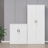 Wanfu Metal Storage Cabinet with Locking Doors and Adjustable Shelves, 36.2" H Steel Storage Cabinet for Garage, Home, Office, Utility Room-White Wanfu