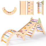 aiwo Pikler Triangle Set 7in1 Montessori Toddler Climbing Toys Indoor, Climbing Toys for Toddlers 1-3 Inside, Baby Climbing Gym Toddler Climber Indoor Playground aiwo