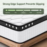 QUENSIYE Queen Mattress, 14 Inch Ultra Comfort Hybrid Foam Queen Size Mattresses with Independent Pocket Springs Mattress in a Box Pressure Relief & Supportive, Medium Firm QUENSIYE