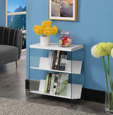 Convenience Concepts Soho Bookcase, White / Glass Convenience Concepts
