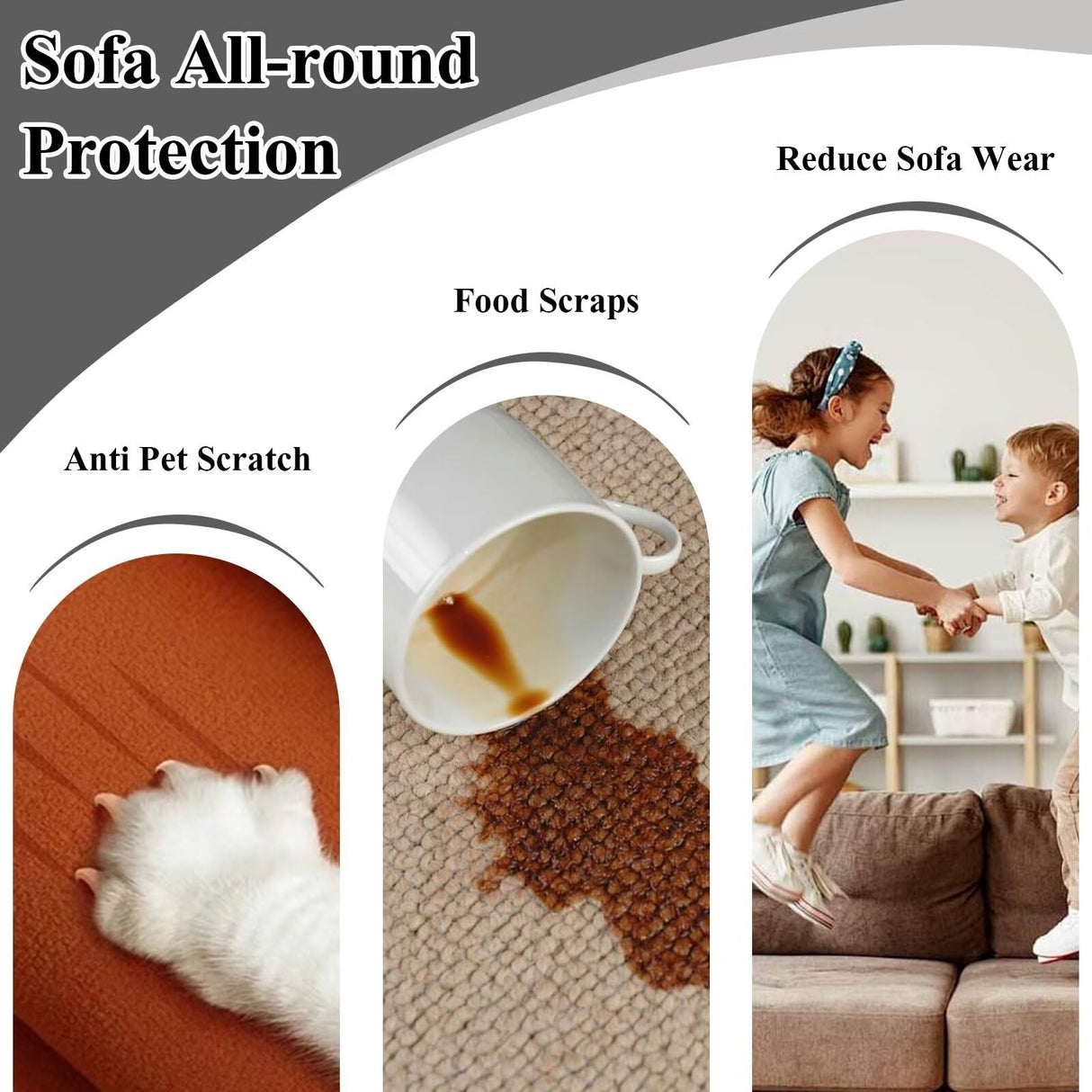 VClife Boho Couch Cover Black and White Sofa Cover Thick Non-Slip Chenille Couch Cover for 3 Cushion Couch Sofa (71" X 134") Pet-Friendly Breathable L Shape Sofa Cover Loveseat Cover with Tassel VClife