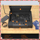 [ 20% Larger capacity ] Biometric Gun Safe for Handgun,Fingerprint Safe Box for Guns,Electronic Quick-Access Pistol Safe Nightstand hidden gun storage for Bedside Home Lock Box,Black XPEDITION