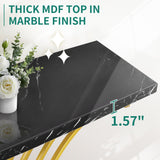 YITAHOME Gold Console Table, Modern Sofa Table for Living Room, Hallway, 40 inch Narrow Entryway Table, Faux Marble Black YITAHOME