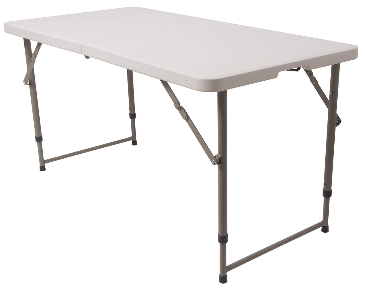 Elevon Portable Utility Camping Crafting Folding Table, 4 Feet, White Elevon