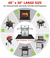 Protebox 48 x 30 inch Under Grill Mats for Outdoor Grill, Double-Sided Fireproof Deck and Patio Protector Mat, BBQ Mat for Under BBQ, Waterproof Oil-Proof Grill Floor Pads Fire Pit Mat Fireplace Mat Protebox