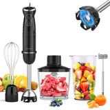 Immersion Blender Handheld, 1000W Scratch Resistant Hand Blender, Abuler 5 in 1 Emulsifier Blender Mixer, BPA-Free 12 Speed Stick Blender, Beaker, Chopper, Whisk, Frother, for Soup, Sauce (Black) Abuler
