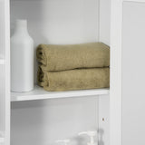 HOMCOM Bathroom Medicine Cabinet with Mirror, Bathroom Mirror Cabinet, Wall Mount Mirror Medicine Cabinet with Multiple Storage Shelves, White HOMCOM