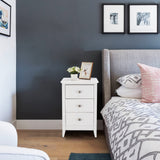 Bonnlo Upgraded White Night Stands for Bedrooms Set of 2, Modern Nightstand with 3 Drawers, Wooden Bed Side Table for Small Spaces, College Dorm, Kids’ Room, Living Room, 16W x 16D x 24H Bonnlo